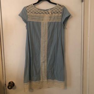 Denim and lace dress